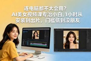 连电脑都不太会用？AI美女视频课专治小白，1小时从安装到出片，门槛低到没朋友