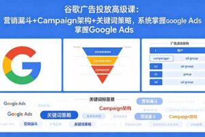 谷歌广告投放高级课：营销漏斗+Campaign架构+关键词策略，系统掌握Google Ads