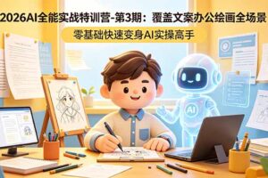 2026AI全能实战特训营-第3期：覆盖文案办公绘画全场景 零基础快速变身AI实操高手