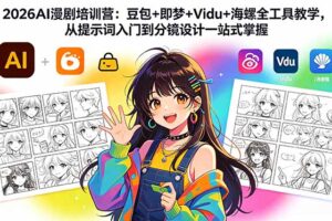 2026AI漫剧培训营：豆包+即梦+Vidu+海螺全工具教学，从提示词入门到分镜设计一站式掌握