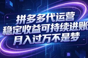 拼多多代运营，小白也能轻松月入过万，真实运营数据可查，全托管代运营