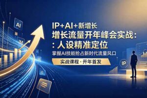 IP+AI+新增长 流量开年 峰会实战：人设精准定位 掌握AI技能抢占新时代流量风口