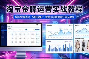 2026 淘宝金牌运营实战教程，SEO权重优化万相台推广，数据化运营爆款打造全教学