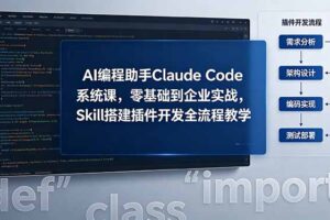 AI 编程助手 Claude Code 系统课，零基础到企业实战，Skill 搭建插件开发全流程教学