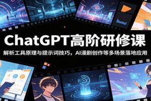 ChatGPT高阶研修课：解析工具原理与提示词技巧，AI漫剧创作等多场景落地应用