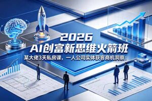 2026 AI 创富新思维火箭班：某大佬3天私房课，一人公司实体获客商机洞察