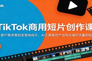 TikTok商用短片创作课：从客户需求策划至落地成片，AI工具高效产出符合海外流量的短片