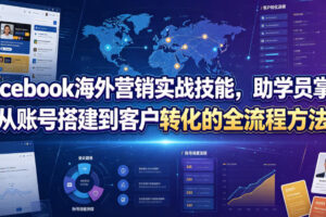 Facebook海外营销实战技能，助学员掌握从账号搭建到客户转化的全流程方法