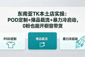东南亚TK本土店实操-5月更新：POD定制+爆品截流+暴力冷启动，0粉也能开橱窗带货
