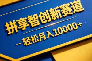 拼多多享智创新赛道，卖一切可以通过网盘链接交付的虚拟商品，轻松月入10000＋