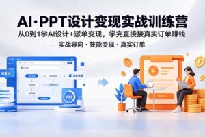 AI·PPT设计变现实战训练营，从0到1学AI设计+派单变现，学完直接接真实订单赚钱
