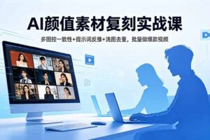 AI颜值素材复刻实战课，多图控一致性+提示词反推+洗图去重，批量做爆款视频