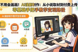 不用会画画！AI漫剧制作：从小说取材到付费上传，零基础手把手教学变现路径