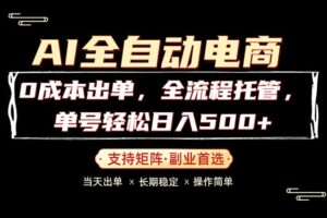 0成本出单，全流程托管，单日轻松日入500+