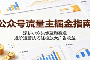 公众号流量主掘金指南：深耕小众头像蓝海赛道，进阶运营技巧轻松放大广告收益
