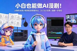 小白也能做AI漫剧！从角色场景分镜到配音剪辑导出，2D/3D/仿真人漫剧一步到位