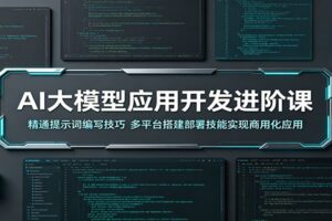 AI大模型应用开发进阶课：精通提示词编写技巧，多平台搭建部署技能实现商用化应用