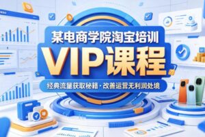某电商学院淘宝培训VIP课程，各种经典有用的流量获取秘籍，改善运营产品没利润的处境(2026年6月)