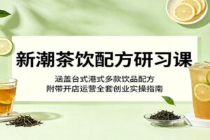 新潮茶饮配方研习课：涵盖台式港式多款饮品配方，附带开店运营全套创业实操指南