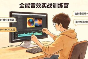 全能音效实战训练营：数千种分类音效+数十个FCPX工程，告别音效单一，剪出电影质感