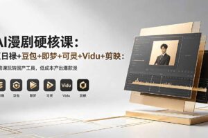 AI漫剧硬核课：巨日禄+豆包+即梦+可灵+Vidu+剪映：一套课玩转国产工具，低成本产出爆款漫剧