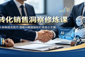 高转化销售洞察修炼课：吃透二十余种成交技巧，借助AI赋能轻松打造走心文案