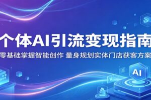 个体AI引流变现指南：零基础掌握智能创作，量身规划实体门店获客方案