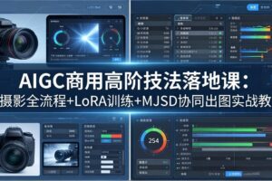AIGC商用高阶技法落地课：AI摄影全流程+LoRA训练+MJSD协同出图实战教学