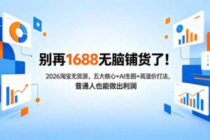 别再1688无脑铺货了！2026淘宝无货源，五大核心+AI生图+高溢价打法，普通人也能做出利润