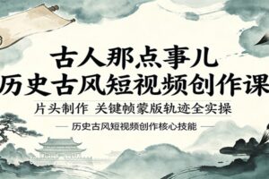 古人那点事儿历史古风短视频创作课，片头制作，关键帧蒙版轨迹全实操