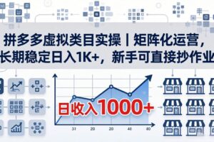 拼多多虚拟类目实操｜矩阵化运营，长期稳定日入 1K+，新手可直接抄作业