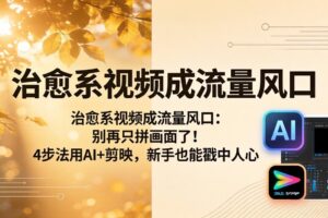 治愈系视频成流量风口：别再只拼画面了！4步法用AI+剪映，新手也能戳中人心