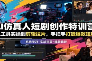 AI仿真人短剧创作特训营：从工具实操到剪辑拉片，手把手打造爆款短剧