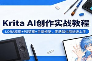 Krita AI创作实战教程：LORA应用+PS链接+手部修复，零基础也能快速上手