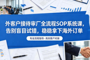 外客户接待审厂全流程SOP系统课，告别盲目试错，稳稳拿下海外订单