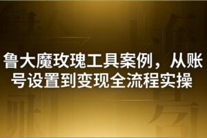 引流创业粉卖软件教学：鲁大魔玫瑰工具案例，从账号设置到变现全流程实操
