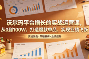 沃尔玛平台增长的实战运营课，从0到100W，打造爆款单品，实现业绩飞跃