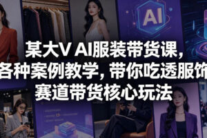 某大V AI服装带货课，各种案例教学，带你吃透服饰赛道带货核心玩法