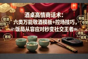 付费文章：酒桌高情商话术：六类万能敬酒模板+控场技巧，饭局从容应对秒变社交王者