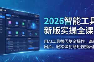 2026智能工具新版实操全课：用AI工具替代复杂操作，高效出片、轻松做创意短视频出圈