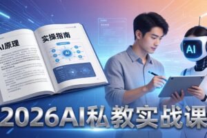 2026AI私教实战课：从AI原理到全场景实操，零基础学会用AI提效+单人单干创业