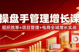 操盘手管理增长课：组织效率+项目管理+电商全域增长实战