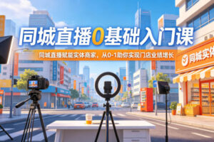 同城直播0基础入门课，同城直播赋能实体商家，从0-1助你实现门店业绩增长
