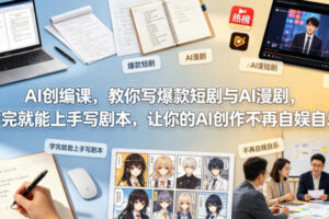 AI创编课，教你写爆款短剧与AI漫剧，学完就能上手写剧本，让你的AI创作不再自娱自乐(更新0521)