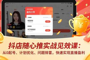 抖店随心推实战见效课(更新