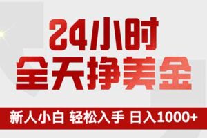 24小时全天挣美金，新人小白轻松入手，长期稳定，日入1000+