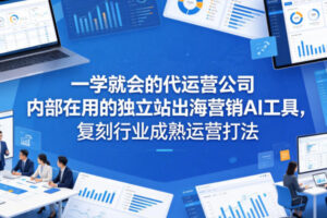 一学就会的代运营公司内部在用的独立站出海营销AI工具，复刻行业成熟运营打法