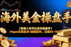 海外美金操盘手技术【普通人操盘手手册】Vegas交易技术+聪明软件，日赚50-100U