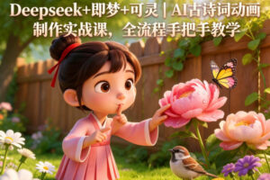 Deepseek+即梦+可灵｜AI古诗词动画制作实战课，全流程手把手教学