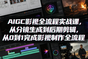 AIGC影视全流程实战课，从分镜生成到后期剪辑，从0到1完成影视制作全流程